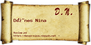 Dénes Nina névjegykártya